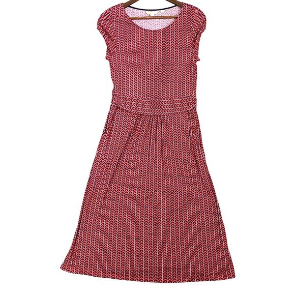 Boden Dresses & Skirts - Boden Amelie Jersey Short Sleeve Midi Dress Pockets Stretchy Herringbone 10L